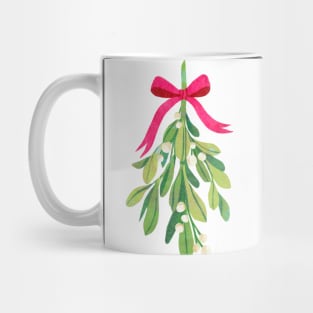 Christmas Mistletoe Pink Bow Mug